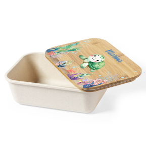 Caja para merienda personalizada con decoración acuática Caja para merienda personalizada con decoración acuática