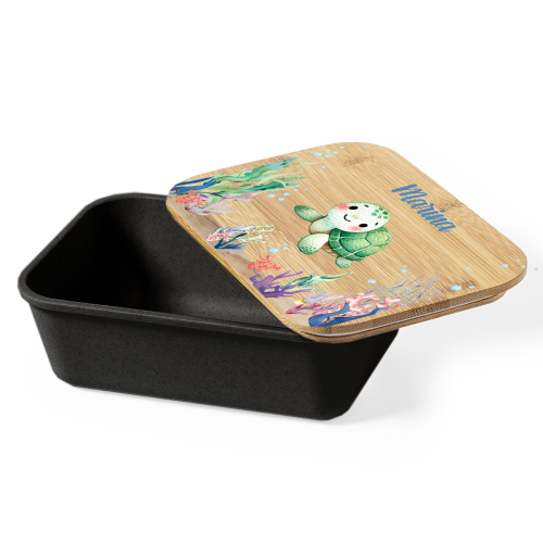 Caja para merienda personalizada con decoración acuática