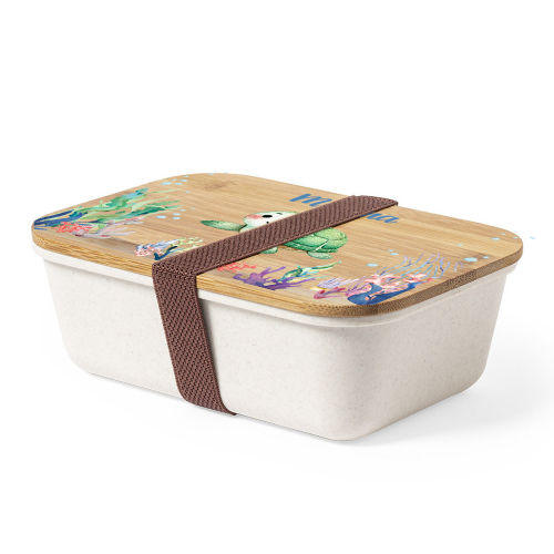 Caja para merienda personalizada con decoración acuática
