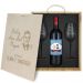 Caja de regalo Día del Padre - Botella de vino y 2 copas personalizadas