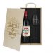 Caja de regalo Gracias - Botella de vino y copa personalizadas