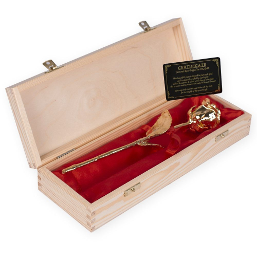 Rosa de oro con su caja personalizada
