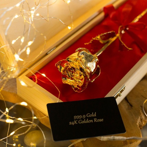 Caja personalizada con la rosa de oro