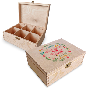 Caja de té 6 compartimentos Fin de Año Caja de té 6 compartimentos Fin de Año