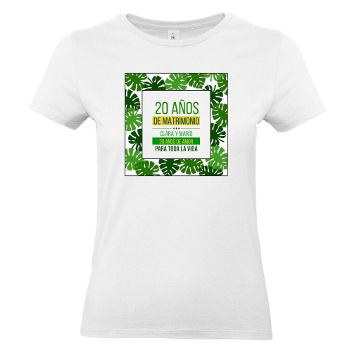 Camiseta mujer personalizada palmeral blanco