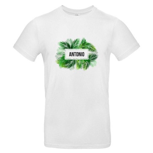 Camiseta hombre palmeras blanco