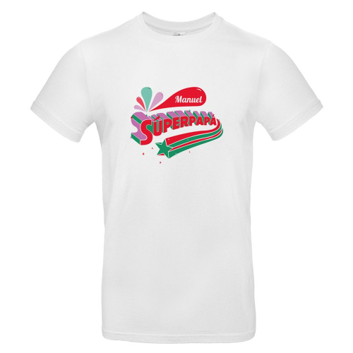 Camiseta hombre blanco súper papá