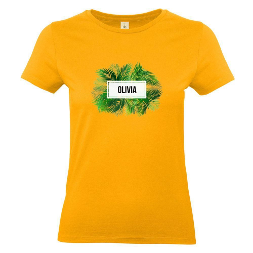 Camiseta mujer palmeras albaricoque