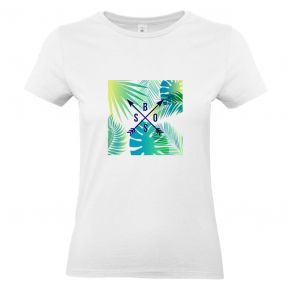 Camiseta mujer con palmeras y flechas