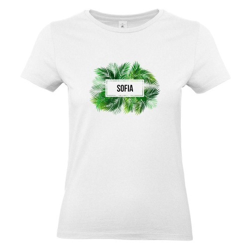 Camiseta mujer palmeras blanco