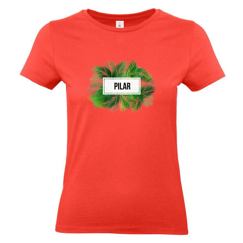 Camiseta mujer palmeras coral