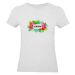 Camiseta mujer con flores exoticas gris