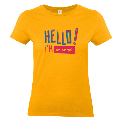 Camiseta mujer HELLO albaricoque