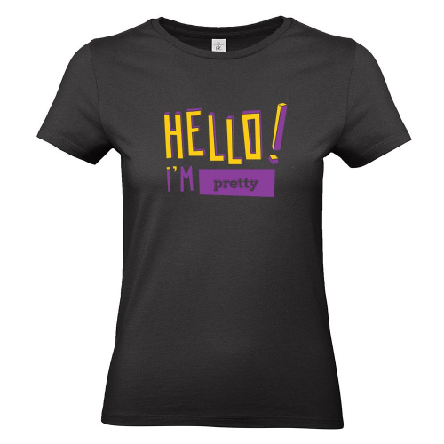 Camiseta mujer HELLO negro