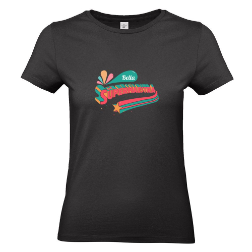 Camiseta mujer personalizada súper maestra negro