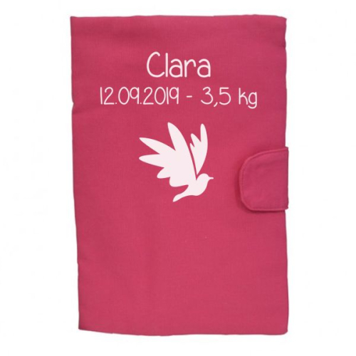 Carpeta medica para bebé con motivo fuschia