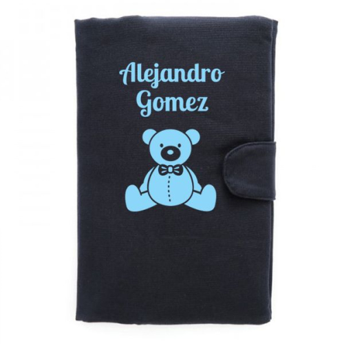 Carpeta medica para bebé con motivo azul marino