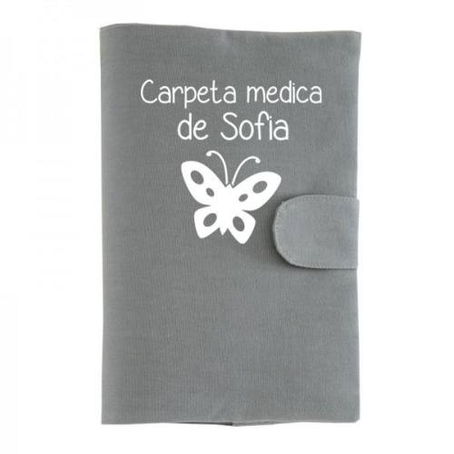 Carpeta medica para bebé con motivo gris