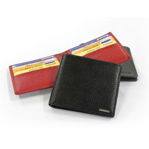 Cartera en cuero abierta