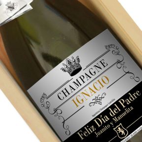 Botella de champán personalizada Real