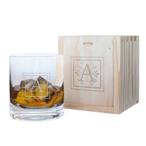 Vaso de whisky personalizado inicial