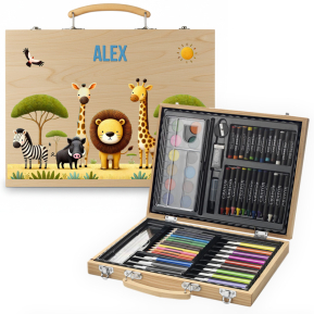 Estuche de dibujo Safari con nombre