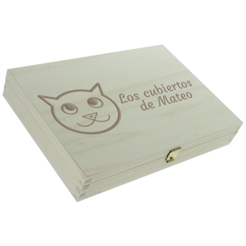 Cofre para cubiertos cerrado de gatos