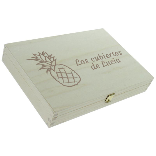 Cofre para cubiertos frutas cerrado