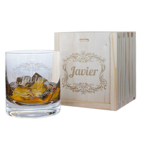 Vaso de whisky personalizado con nombre