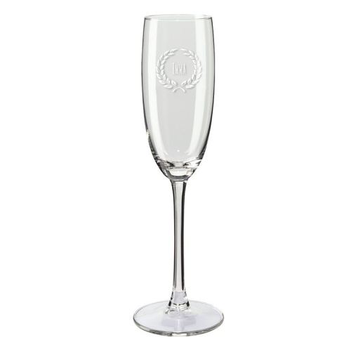 Copas de champaña personalizadas con nombre y  laurel