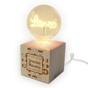 Lámpara led personalizada madera - MEJOR MAMÁ con niños