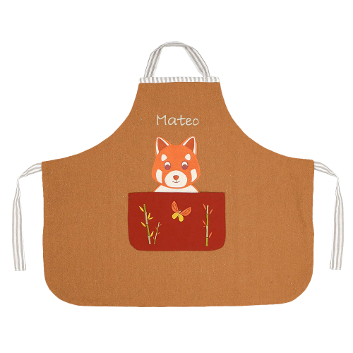 Delantal Infantil Personalizado Panda Rojo