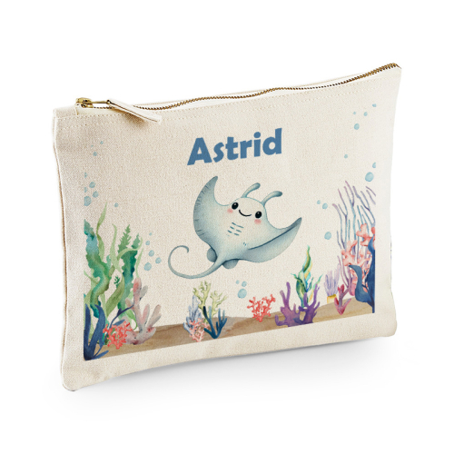 Estuche de algodón con estampado océano