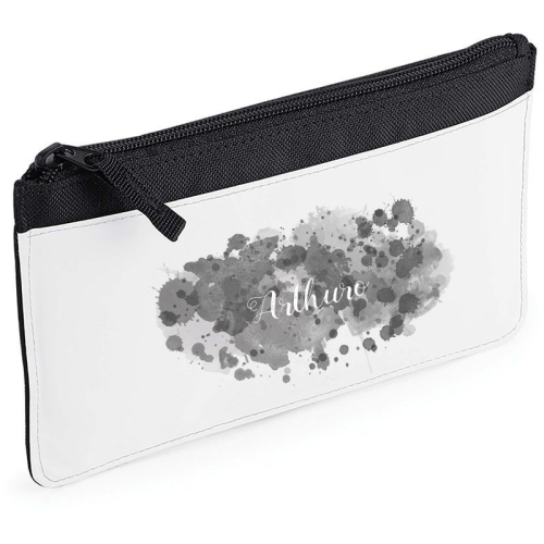 Estuche escolar negro mancha de tinta