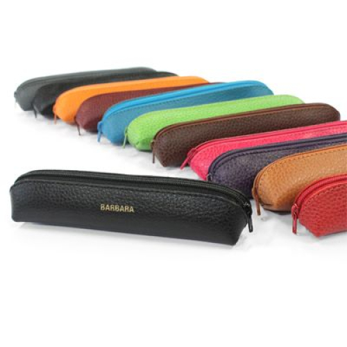 estuche para bolígrafos cuero con cremallera personalizado