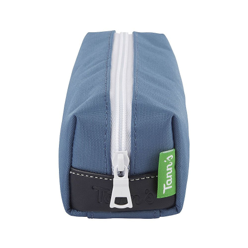 Estuche tann's azul claro y blanco simple
