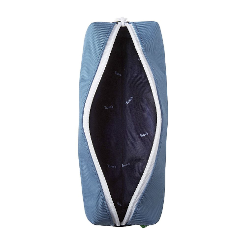 Estuche tann's azul claro y blanco simple