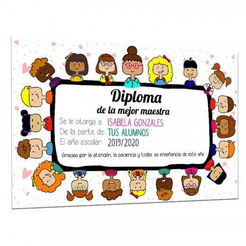 Diploma de la mejor maestra