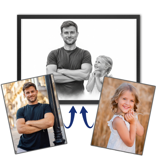 Fotomontaje para un retrato al estilo carboncillo