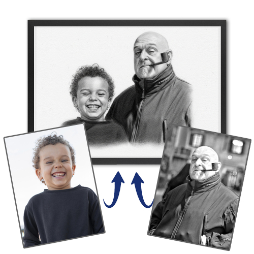 Fotomontaje para un retrato al estilo carboncillo