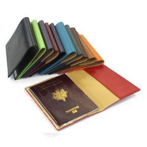Funda de pasaporte en cuero