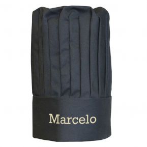 Gorro recto de cocinero negro personalizado