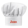 Gorro de cocinero blanco bordado