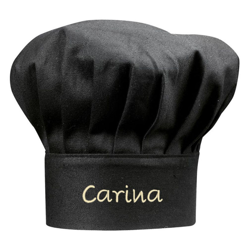 Gorro de cocinero negro personalizado