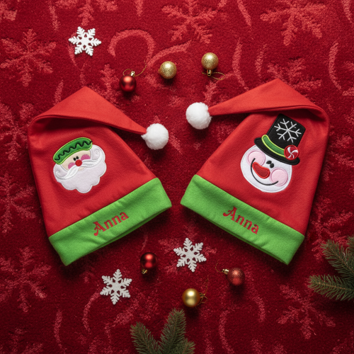 Gorro de duende de la Navidad bordado para niño