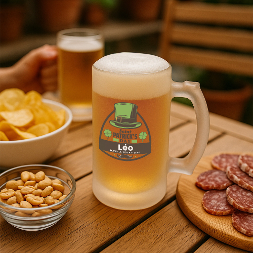 Jarra de cerveza personalizada de San Patricio