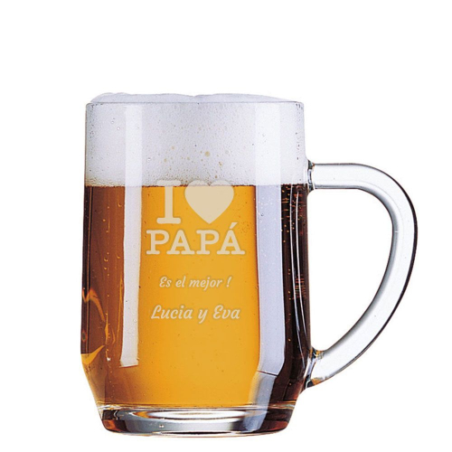 Jarra de cerveza grabada de papá