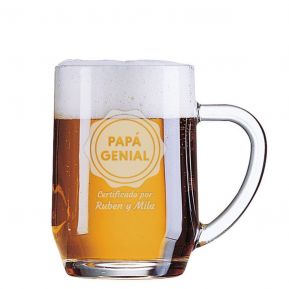 Jarra de cerveza grabada de papá