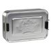 Caja en aluminio plateada  the Adventure Begins