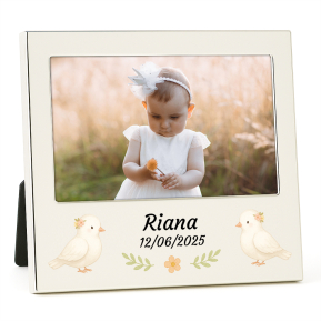 Marco de fotos plateado personalizado para bautizo o nacimiento Marco de fotos plateado personalizado para bautizo o nacimiento